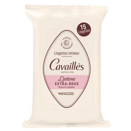 Rogé Cavaillès Lingettes Intime Extra Douces Aloé Vera 15 Unités