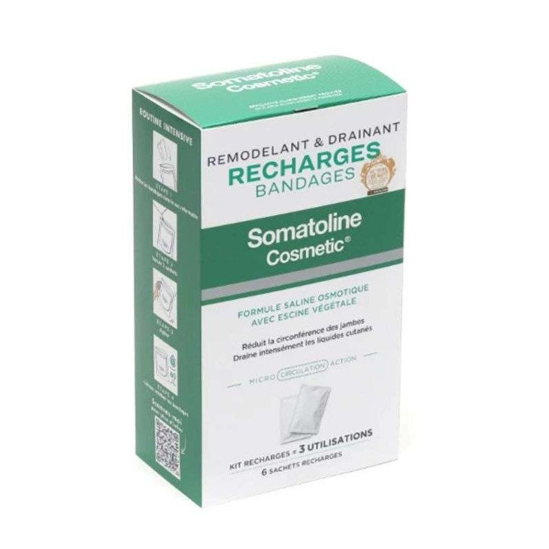 SOMATOLINE COSMETIC RECHARGES BANDAGES REMODELANT ET DRAINANT